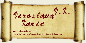 Veroslava Karić vizit kartica